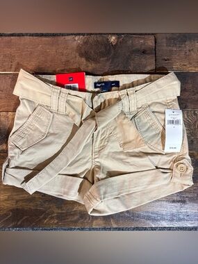 Gap Kids Shorts Girls Size 4 Reg Roll Cuff Adjustable Waist Superlastic Khaki